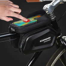 Load image into Gallery viewer, RZAHUAHU 7" Mobile Phone Bike Front Frame Bag Waterproof Touch Screen EVA Hard Shell Top Tube Storage Bag (YA-464)