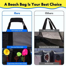 Load image into Gallery viewer, Extra Large Beach Bag Tote Bag Oversized Beach Pool Bag for Family 7 Pockets