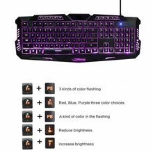 Load image into Gallery viewer, USB Wired Gaming Keyboard & Mouse Set Laptop PC Cool RGB LED Backlight Gamer Combo