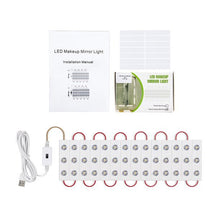 Load image into Gallery viewer, 14 Strings 42 Beads Vanity Mirror Lights, Hollywood Style, Ultra Bright White, Dimmable Touch Control