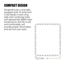 Load image into Gallery viewer, 14 Strings 42 Beads Vanity Mirror Lights, Hollywood Style, Ultra Bright White, Dimmable Touch Control