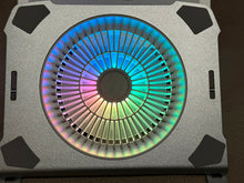 Load image into Gallery viewer, Universal Foldable Laptop & Tablet Stand Ergonomic Height Adjustable Stand with Big LED Cooling Fan