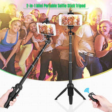 Load image into Gallery viewer, YUNTENG 9928 2-in-1 Mini Tripod Selfie Stick Phone Holder Remote Control for Camera Go Pro Phone up to Size 6.5"