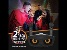 Load and play video in Gallery viewer, OWL SDRD SD-306 Portable Family Karaoke System Condenser Wireless Stereo Bluetooth Speaker Set With Dual Wireless Microphones