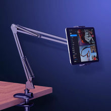 Load image into Gallery viewer, Tablet Desk Bed Aluminium Mount Stand Adjustable Long Arm Holder for Phone & Tablet Up to 12.9"