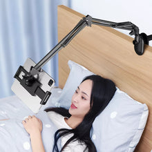 Load image into Gallery viewer, Tablet Desk Bed Aluminium Mount Stand Adjustable Long Arm Holder for Phone & Tablet Up to 12.9"
