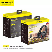 Load image into Gallery viewer, AWEI ES770i Wired Led Gaming Headphone With Microphone Stereo 7.1 Bass Sound Phone/Tablet/PS4/5/PC