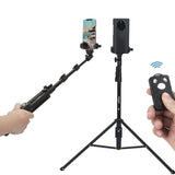 YUNTENG 1388L 1.75M Lengthen Tripod Selfie Stand Bluetooth Remote Control LED Light Photography Bracket for Live Video Recording