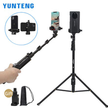 Load image into Gallery viewer, YUNTENG VCT-1388L 1.75M Lengthen Tripod Selfie Stand Bluetooth Remote Control LED Light Photography Bracket for Live Video Recording
