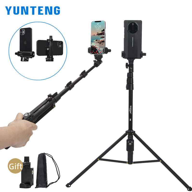 YUNTENG 1388L 1.75M Lengthen Tripod Selfie Stand Bluetooth Remote Control LED Light Photography Bracket for Live Video Recording