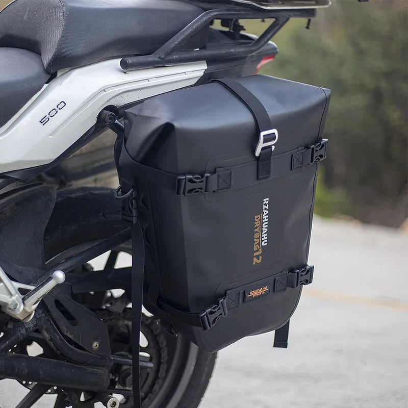 RZAHUAHU Motorcycle Rear Bag Motor Side Tail Bag Waterproof Saddle Storage Bag (Polyester+TPU) 16L/305x410x150mm/0.72kg (YA-1620)