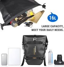 Load image into Gallery viewer, RZAHUAHU Motorcycle Rear Bag Motor Side Tail Bag Waterproof Saddle Storage Bag (Polyester+TPU) 16L/305x410x150mm/0.72kg (YA-1620)
