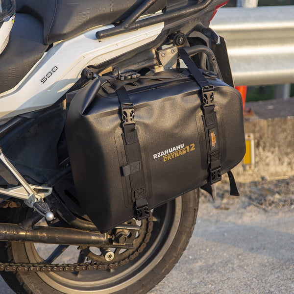 RZAHUAHU Motorcycle Rear Bag Motor Side Tail Bag Waterproof Saddle Storage Bag (Polyester+TPU) 16L/305x410x150mm/0.72kg (YA-1620)