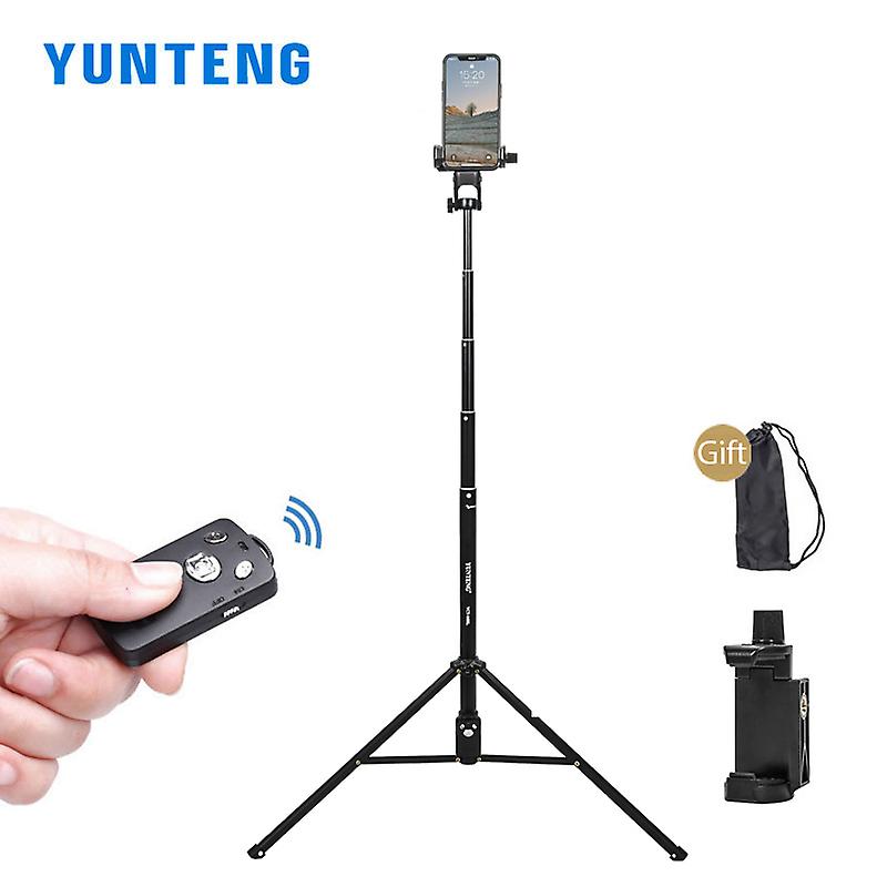 YUNTENG 1688L Compact Light Weight Phone Selfie Stick Tripod Heighten Hand-held Bluetooth Remote Extendable 45-195cm, Weight: 410g