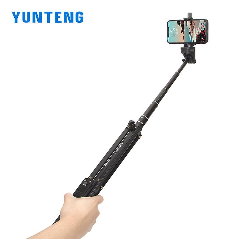 YUNTENG 1688L Compact Light Weight Phone Selfie Stick Tripod Heighten Hand-held Bluetooth Remote Extendable 45-195cm, Weight: 410g