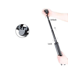 Load image into Gallery viewer, YUNTENG VCT-1688L Compact Light Weight Phone Selfie Stick Tripod Heighten Hand-held Bluetooth Remote Extendable 45-195cm, Weight: 410g
