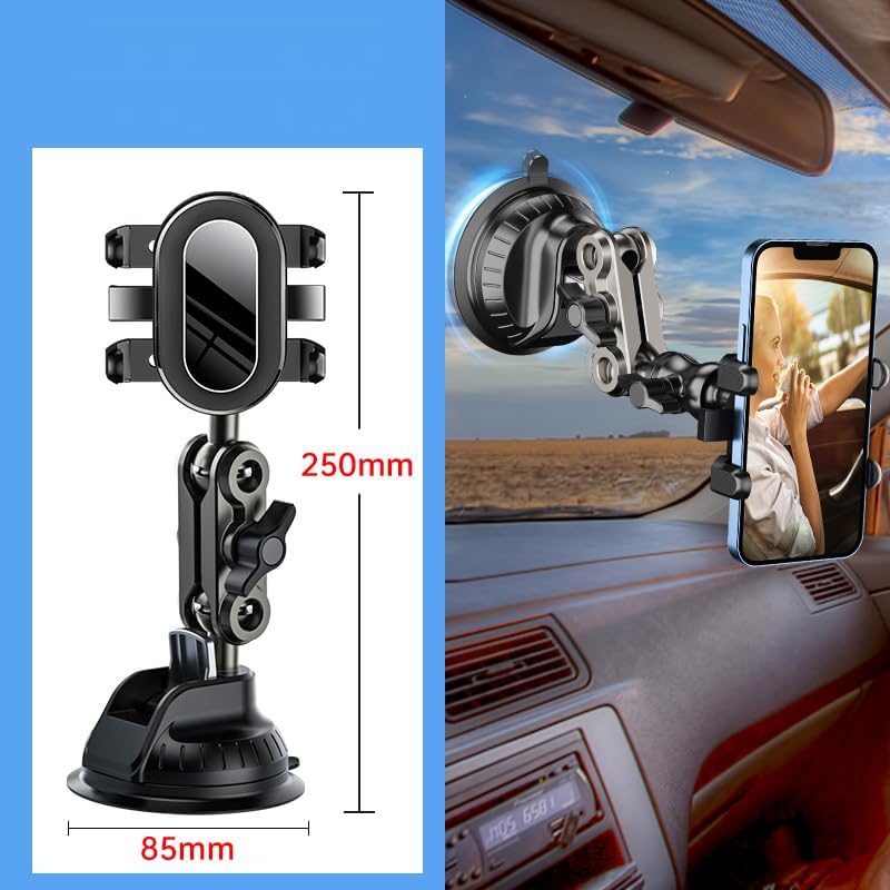 MAILUZHE Anti-Vibration Car Window Windscreen Phone Mount Holder Support upto Phone Size 7"Inch Aluminum Plastic