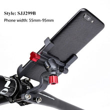 Load image into Gallery viewer, PROMEND Bicycle Stem Mount Aluminum Alloy Mobile Phone Holder Adjustable Angle &amp; Rotatable Support up to 9.5cm Width
