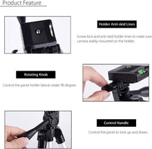 Load image into Gallery viewer, Light Weight Portable Aluminum Tripod Stand &amp; Phone Bracket for Phone &amp; Camera (Below 2kg) Height: 33~103cm
