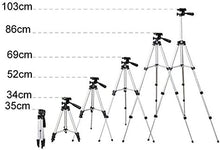Load image into Gallery viewer, Light Weight Portable Aluminum Tripod Stand &amp; Phone Bracket for Phone &amp; Camera (Below 2kg) Height: 33~103cm
