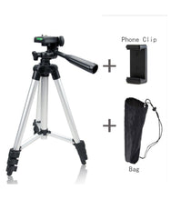 Load image into Gallery viewer, Light Weight Portable Aluminum Tripod Stand &amp; Phone Bracket for Phone &amp; Camera (Below 2kg) Height: 33~103cm
