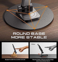 Load image into Gallery viewer, Aluminum Foldable Phone Tablet Holder with 360°Rotating Base,Cradle Dock Compatible size 4-8&quot;
