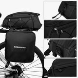 RZAHUAHU Waterproof Bike Pannier Bag (PU LeatherEVA) Bicycle Rack Bag with 2 Side Hanging Bags (YA-532-2S)