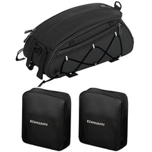 Load image into Gallery viewer, RZAHUAHU Waterproof Bike Pannier Bag (PU LeatherEVA) Bicycle Rack Bag with 2 Side Hanging Bags (YA-532-2S)

