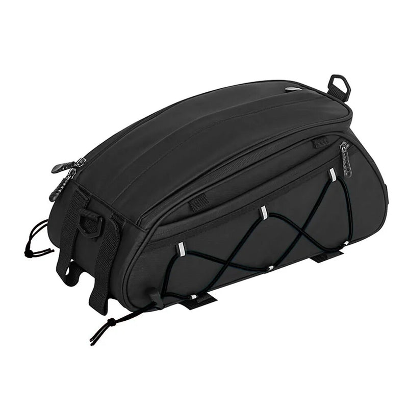 RZAHUAHU Waterproof Bike Pannier Bag (PU LeatherEVA) Bicycle Rack Bag with 2 Side Hanging Bags (YA-532-2S)