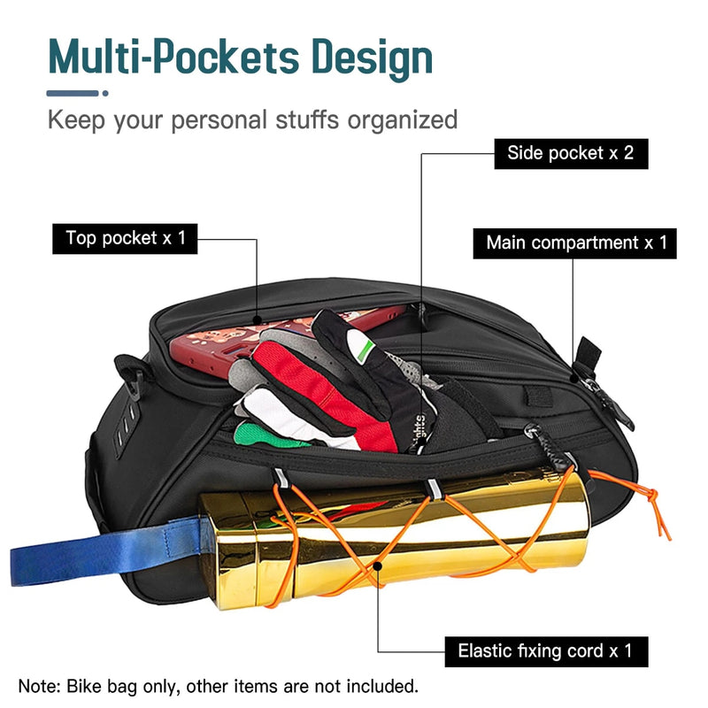 RZAHUAHU Waterproof Bike Pannier Bag (PU LeatherEVA) Bicycle Rack Bag with 2 Side Hanging Bags (YA-532-2S)