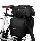 RZAHUAHU Waterproof Bike Pannier Bag (PU LeatherEVA) Bicycle Rack Bag with 2 Side Hanging Bags (YA-532-2S)