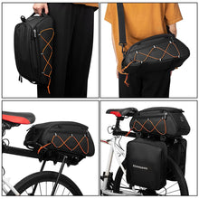 Load image into Gallery viewer, RZAHUAHU Waterproof Bike Pannier Bag (PU LeatherEVA) Bicycle Rack Bag with 2 Side Hanging Bags (YA-532-2S)
