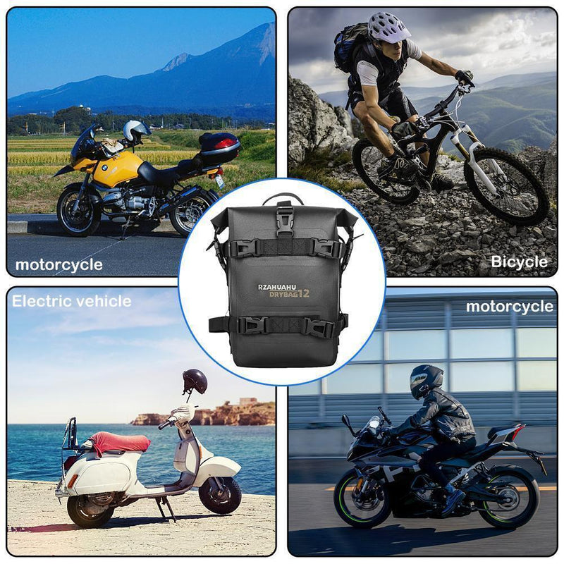 RZAHUAHU Motorcycle Saddle Bag Multifunctional Bumper Bag Waterproof (Polyester+TPU) 4L/300x190x75mm/0.45kg (YA-556)