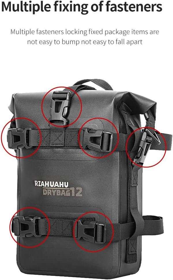 RZAHUAHU Motorcycle Saddle Bag Multifunctional Bumper Bag Waterproof (Polyester+TPU) 4L/300x190x75mm/0.45kg (YA-556)