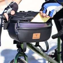 Load image into Gallery viewer, RZAHUAHU Bicycle Handlebar Bag Waterproof Cycling Front Storage Bag Reflective (Size: 29x8x17cm) 3 Liter (YA-597)
