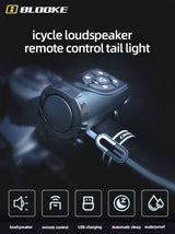 Bicycle Taillights Night Light Wireless Remote Control Warning Light Horn Waterproof Bike Lamp