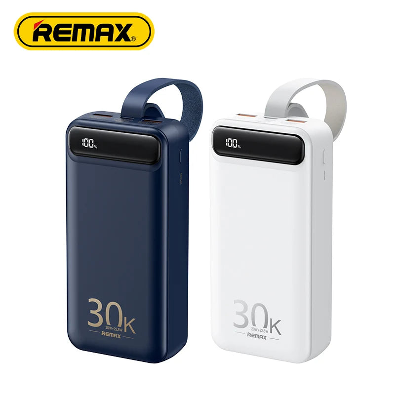 REMAX RPP-52 30000Mah Power Bank PD20W+QC22.5W LED Display & LED Light (White)