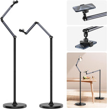 Load image into Gallery viewer, X&amp;X Lazy Tablet Phone Universal Holder Aluminum Alloy Arm Adjustable 360 Rotation Floor Stand Tablet PC Stand Mobile Phone Holder

