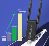 AC1300 USB 3.0 1300Mbps WiFi Wireless Adapter Dongle 802.11ac 5GHz Dual Band 11AC