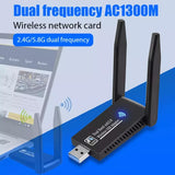 AC1300 USB 3.0 1300Mbps WiFi Wireless Adapter Dongle 802.11ac 5GHz Dual Band 11AC