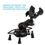 Universal 360° Bike Bicycle Handle Bar Clamp Base W Double Socket Arm & 6-Claw Phone Holder