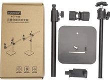 Load image into Gallery viewer, YUNTENG VCT-808 Table Phone Clip Holder Microphone DSLR Camera Desktop Mount Stand &amp; Horizontal Pole
