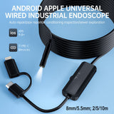 USB-C & Lightning 2 in 1 Direct Plug To iPhone 15 Android iOS Borescope Endoscope Inspection Camera - 5.0 Meter Soft Wired