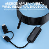 USB-C & Lightning 2 in 1 Direct Plug To iPhone 15 Android iOS Borescope Endoscope Inspection Camera - 5.0 Meter Soft Wired