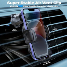 Load image into Gallery viewer, 360° Universal Car Air Vent Phone Holder with Anti Fall Hook, Rotatable Arm &amp; Extra Width Phone Bracket
