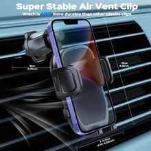 Load image into Gallery viewer, 360° Universal Car Air Vent Phone Holder with Anti Fall Hook, Rotatable Arm &amp; Extra Width Phone Bracket
