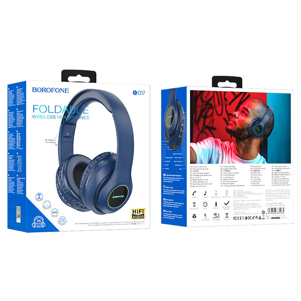 BOROFONE B017 Bluetooth Wireless Headphones, Built in Rechargeble Battery, Microphone, AUX, TF Slot