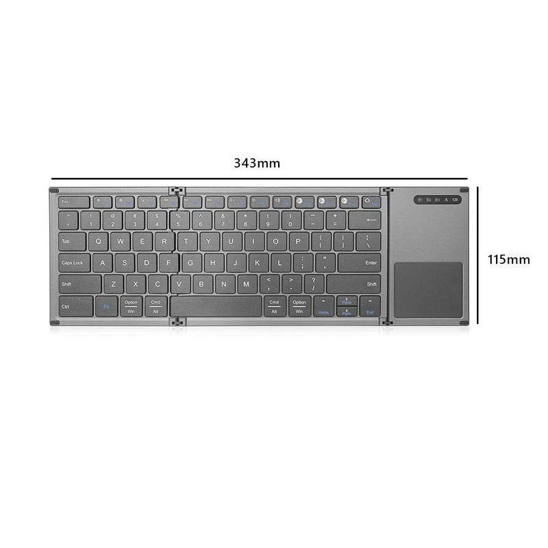 Universal 78 Keys Multi-function Ultra-thin Mini Three Fold Bluetooth Keyboard