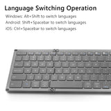 Universal 78 Keys Multi-function Ultra-thin Mini Three Fold Bluetooth Keyboard