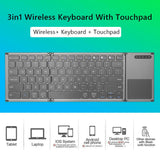 Universal 78 Keys Multi-function Ultra-thin Mini Three Fold Bluetooth Keyboard